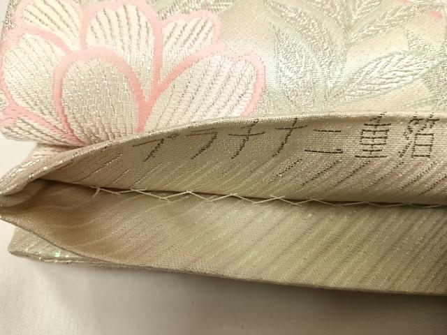 平和屋着物◎六通柄袋帯 唐織 鳳凰花華文 プラチナ二重箔 正絹 逸品 AABH0161yx
