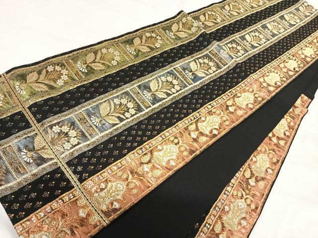 平和屋着物◎六通柄　本袋帯　花間道　金糸　正絹　逸品　AABH0170yx