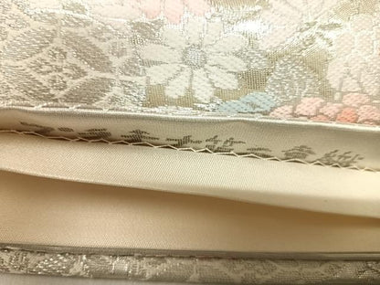 平和屋着物◎六通柄袋帯 唐織 風景文 プラチナ箔二重織 正絹 逸品 AABH0172yx