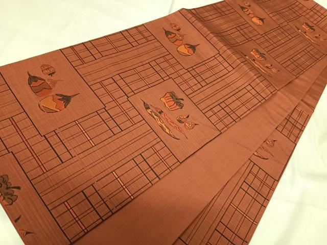 平和屋着物◎六通柄袋帯　工芸袋帯　成り物　正絹　逸品　AABH0175yx