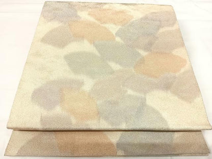 平和屋着物◎全通柄袋帯　地紙重ね　金糸　正絹　逸品　AABH0178yx