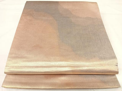 平和屋着物◎全通柄袋帯 霞文 金糸 正絹 逸品 AABH0185yx