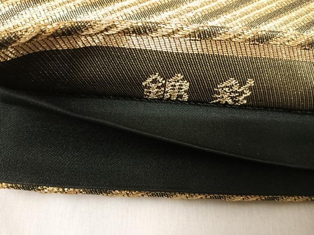 平和屋着物◎六通柄袋帯　錦彩　斜縞　金糸　正絹　逸品　AABH0190yx