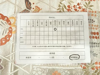 平和屋着物◎六通柄袋帯 唐織 能衣小袖 銀糸 正絹 逸品 AABH0199yx