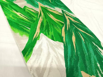 平和屋着物◎六通柄袋帯　唐織　風景文　金銀糸　正絹　逸品　AABH0208yx