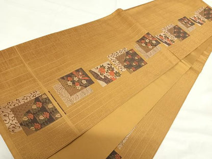 平和屋着物◎六通柄袋帯 花鳥文 正絹 逸品 AABH0216yx