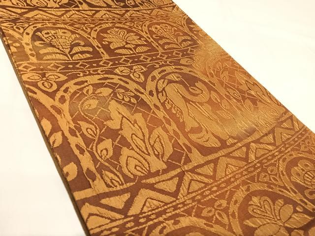 平和屋着物◎全通柄袋帯　飾花文　正絹　逸品　AABH0227yx