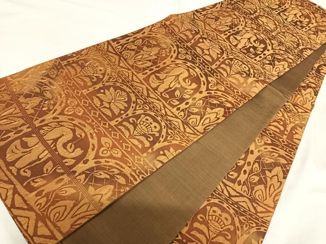 平和屋着物◎全通柄袋帯　飾花文　正絹　逸品　AABH0227yx