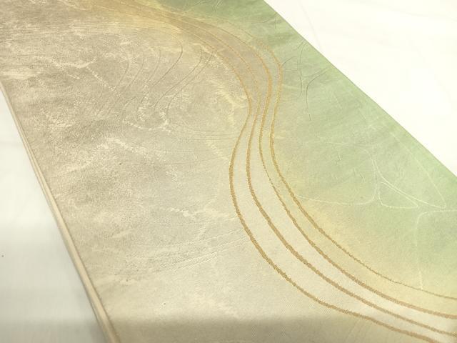 平和屋着物◎六通柄袋帯　流水文　金糸　正絹　逸品　AABH0228yx
