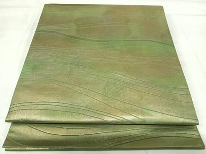 平和屋着物◎六通柄袋帯　流水文　金糸　正絹　逸品　AABH0235yx