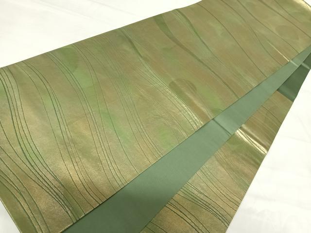 平和屋着物◎六通柄袋帯　流水文　金糸　正絹　逸品　AABH0235yx