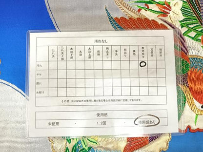 平和屋着物◎六通柄袋帯　唐織　雪輪花鳥文　金銀糸　正絹　逸品　AABH0260yx