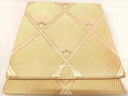 平和屋着物◎六通柄袋帯　松葉　金糸　正絹　逸品　AABH0263yx