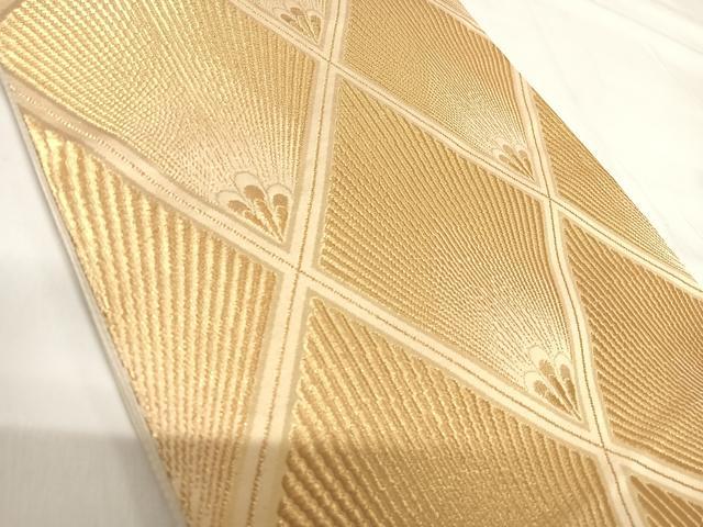 平和屋着物◎六通柄袋帯　松葉　金糸　正絹　逸品　AABH0263yx