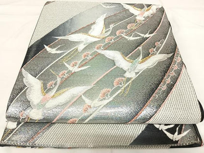 平和屋着物◎六通柄袋帯 唐織 飛翔 金銀糸 正絹 逸品 AABH0268yx