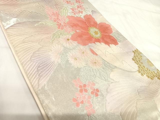 平和屋着物◎六通柄袋帯 唐織 花尽くし 金銀糸 正絹 逸品 AABH0287yx