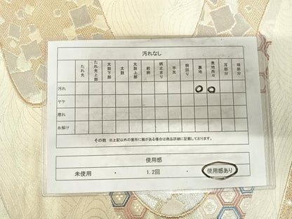平和屋着物◎六通柄袋帯　流水文　金銀糸　正絹　逸品　AABH0300yx