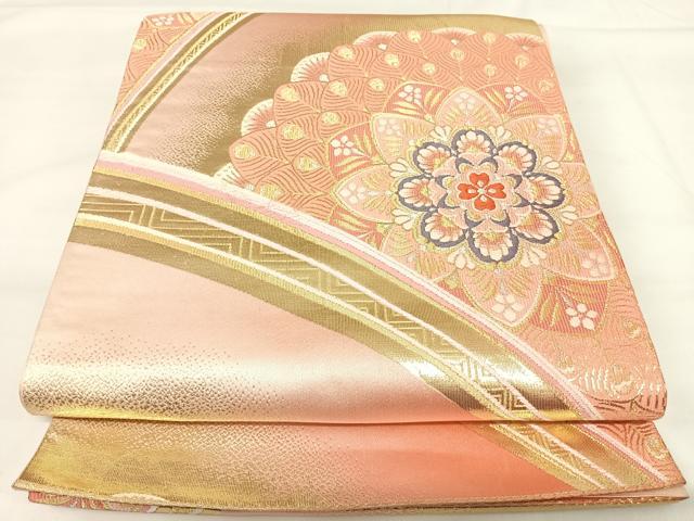 平和屋着物◎六通柄袋帯　唐織　花翔　金銀糸　正絹　逸品　AABH0308yx