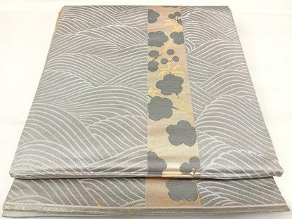 平和屋着物◎太鼓柄袋帯 光琳梅 金糸 正絹 逸品 AABH0317yx