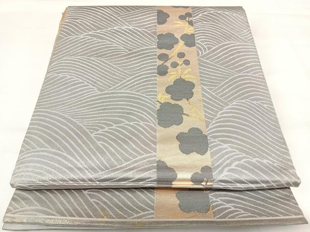平和屋着物◎太鼓柄袋帯 光琳梅 金糸 正絹 逸品 AABH0317yx