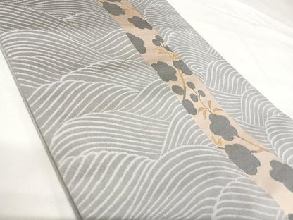 平和屋着物◎太鼓柄袋帯 光琳梅 金糸 正絹 逸品 AABH0317yx