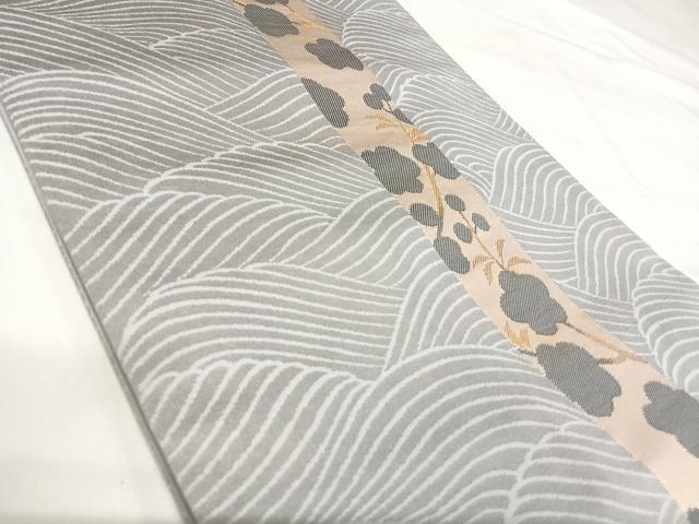 平和屋着物◎太鼓柄袋帯 光琳梅 金糸 正絹 逸品 AABH0317yx