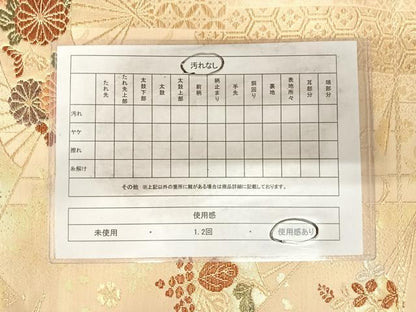 平和屋着物◎六通柄袋帯　扇面花文　金銀糸　正絹　逸品　AABH0324yx