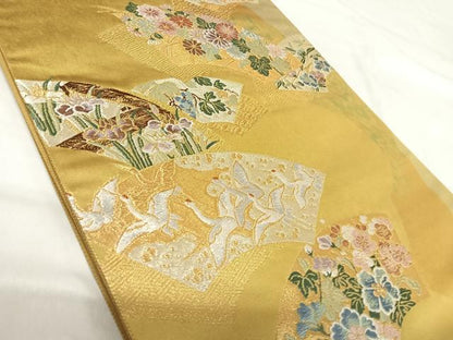 平和屋着物◎六通柄袋帯　唐織　美の吟撰　織の名宝　祝寿美芸絵文　金銀糸　正絹　逸品　AABH0325yx