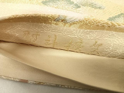 平和屋着物◎六通柄袋帯　唐織　熨斗捩文　金銀糸　正絹　逸品　AABH0329yx