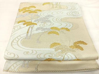 平和屋着物◎六通柄京袋帯　浜松文　金銀糸　正絹　逸品　AABH0334yx