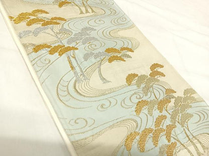 平和屋着物◎六通柄京袋帯　浜松文　金銀糸　正絹　逸品　AABH0334yx
