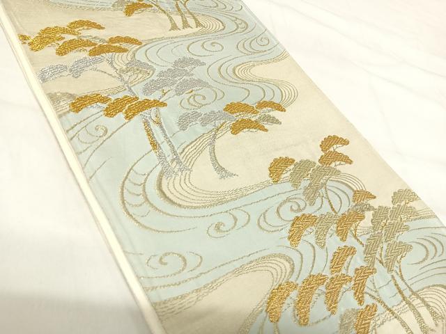 平和屋着物◎六通柄京袋帯　浜松文　金銀糸　正絹　逸品　AABH0334yx
