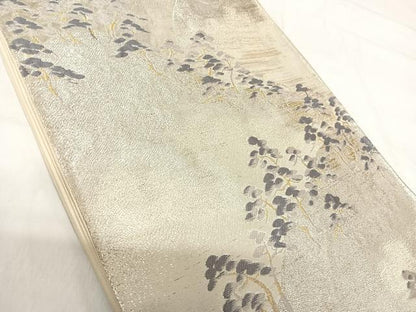 平和屋着物◎六通柄袋帯 唐織 風景文 金銀糸 正絹 逸品 AABH0340yx