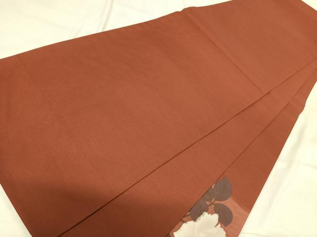 平和屋着物◎太鼓柄袋帯　草花文　正絹　逸品　AABH0352yx