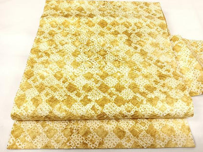 平和屋着物◎九寸名古屋帯 絞り 菱文 正絹 逸品 AABH0374yx