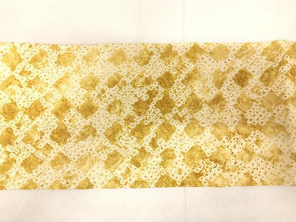 平和屋着物◎九寸名古屋帯 絞り 菱文 正絹 逸品 AABH0374yx