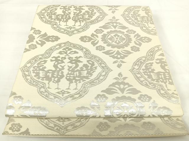 平和屋着物◎六通柄　本袋帯　花鳥文　純箔引　正絹　逸品　AABH0376yx 平和屋着物◎六通柄 本袋帯 花鳥文 純箔引 正絹 逸品