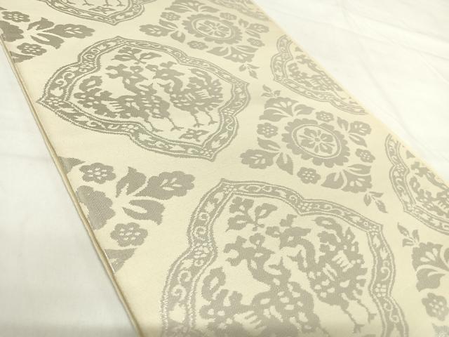平和屋着物◎六通柄　本袋帯　花鳥文　純箔引　正絹　逸品　AABH0376yx 平和屋着物◎六通柄袋帯 花鳥文 金銀糸 引箔 正絹 逸品 BAAW9376hj