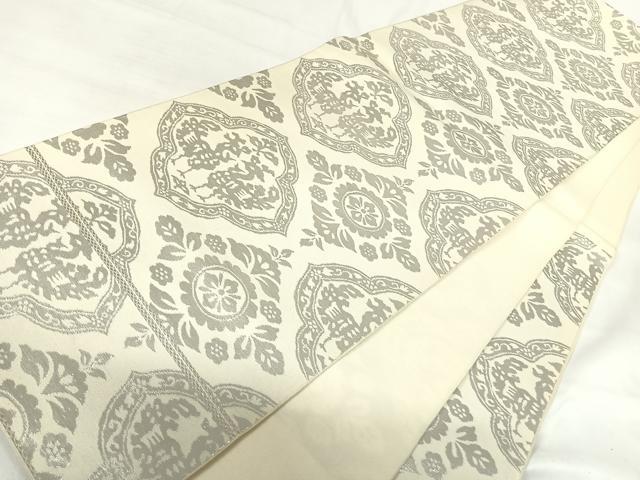平和屋着物◎六通柄　本袋帯　花鳥文　純箔引　正絹　逸品　AABH0376yx 平和屋着物◎六通柄 本袋帯 花鳥文 純箔引 正絹 逸品