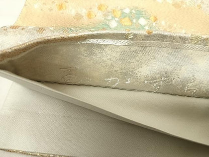 平和屋着物◎六通柄袋帯 玉かずら 錦彩宝仙文 金銀糸 正絹 逸品 AABH0381yx