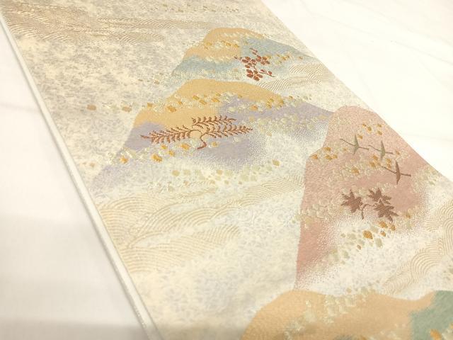 平和屋着物◎六通柄袋帯 玉かずら 錦彩宝仙文 金銀糸 正絹 逸品 AABH0381yx