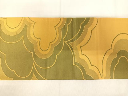 平和屋着物◎九寸名古屋帯 雲重ね文 正絹 逸品 AABH0385yx