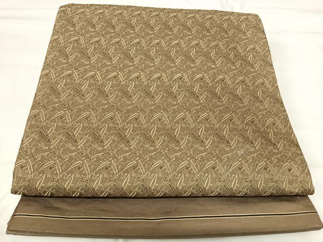 平和屋着物◎アンティーク　大正ロマン　丸帯　笹の葉文　正絹　逸品　AABH0388yx