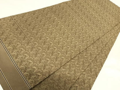 平和屋着物◎アンティーク　大正ロマン　丸帯　笹の葉文　正絹　逸品　AABH0388yx