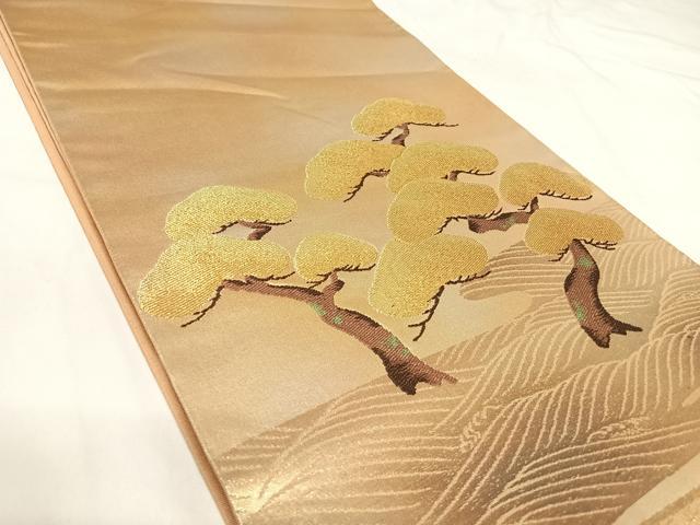 平和屋着物◎太鼓柄袋帯　唐織　浜松文　金糸　正絹　逸品　AABH0394yx