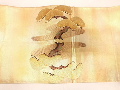 平和屋着物◎太鼓柄袋帯　唐織　浜松文　金糸　正絹　逸品　AABH0394yx