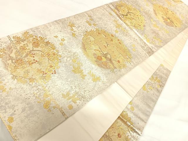 平和屋着物◎六通柄袋帯　橘松梅蒔絵文　金銀糸　正絹　逸品　AABH0397yx 平和屋着物◎六通柄袋帯 橘松梅蒔絵文 金銀糸 正絹