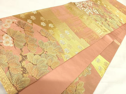 平和屋着物◎六通柄袋帯　唐織　離宮錦　桂離宮　金銀糸　正絹　逸品　AABH0399yx