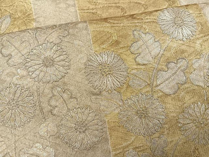 平和屋着物●訪問着　駒刺繍　草花文　金銀彩　高島屋扱い　正絹　逸品　AABH0405ph