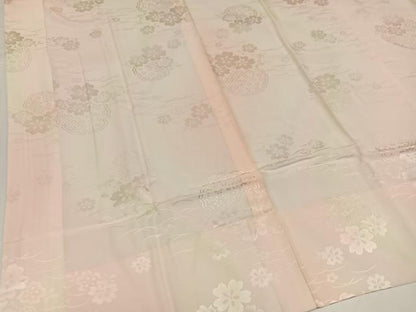 平和屋着物●振袖用長襦袢　無双仕立て　雪輪花地紋　暈し染め　正絹　逸品　AABH0409ph